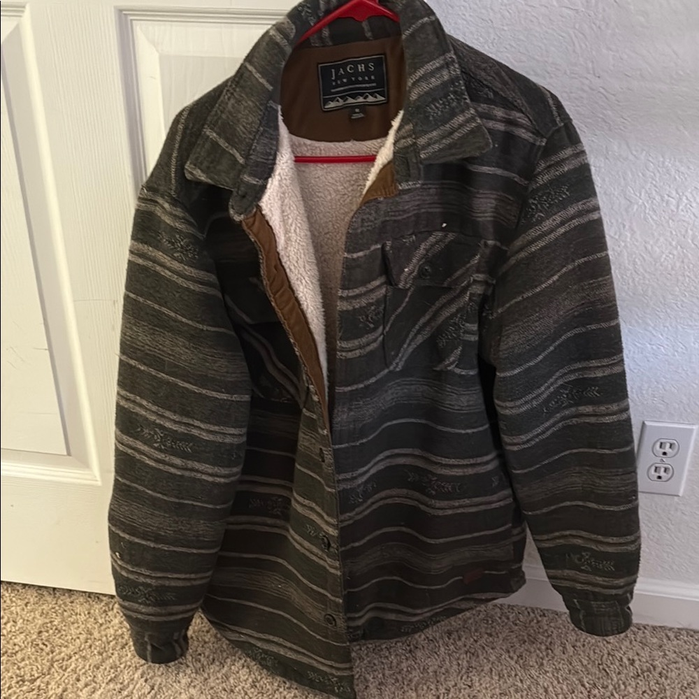 Jachs Black and Brown Lightweight Shirt Jacket